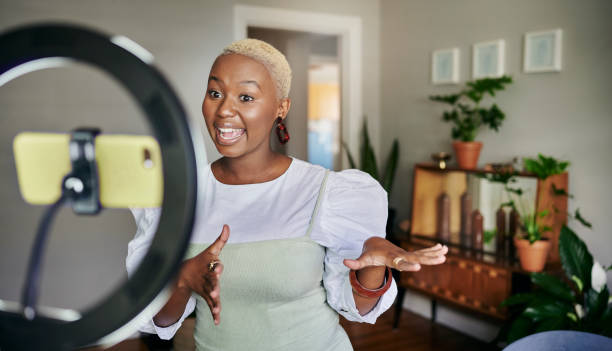 Influencer filming a video